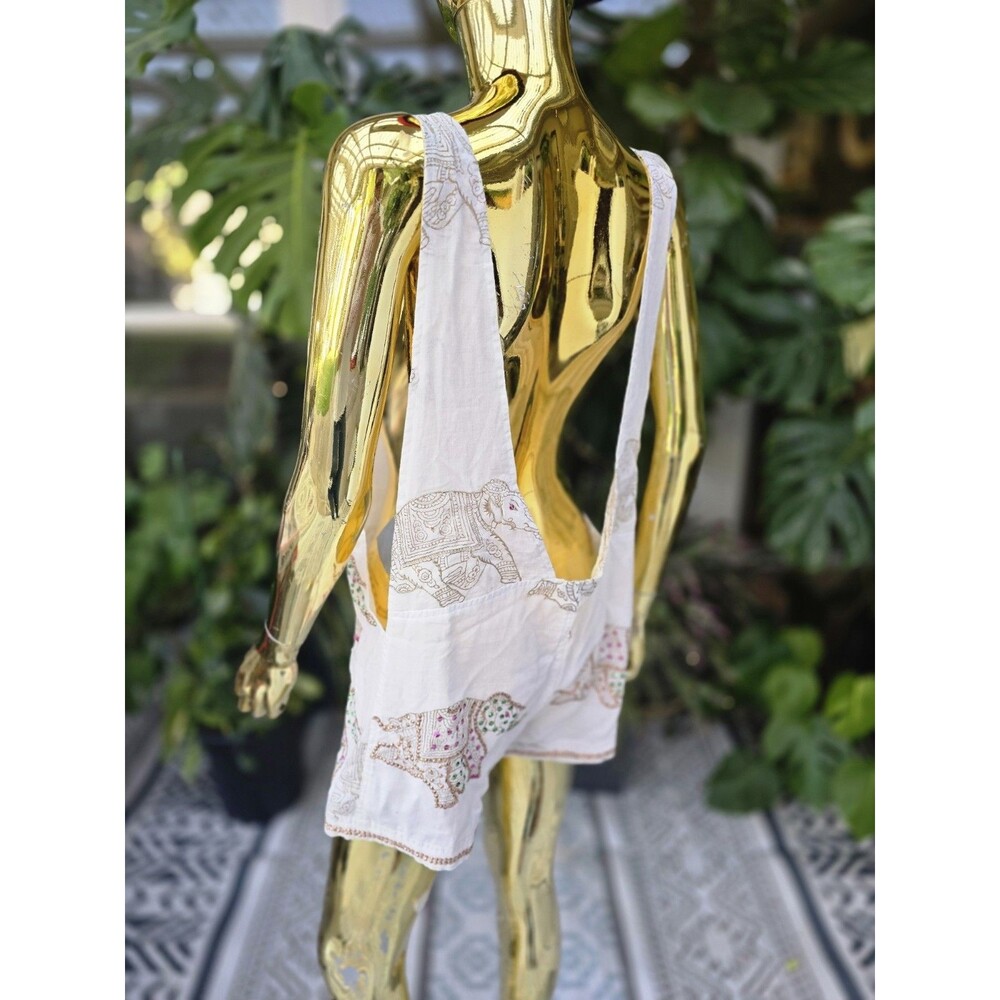 Juliet Dunn‎ London Embroidered Elephant Romper One Size Boho Resortwear India - Picture 4 of 12